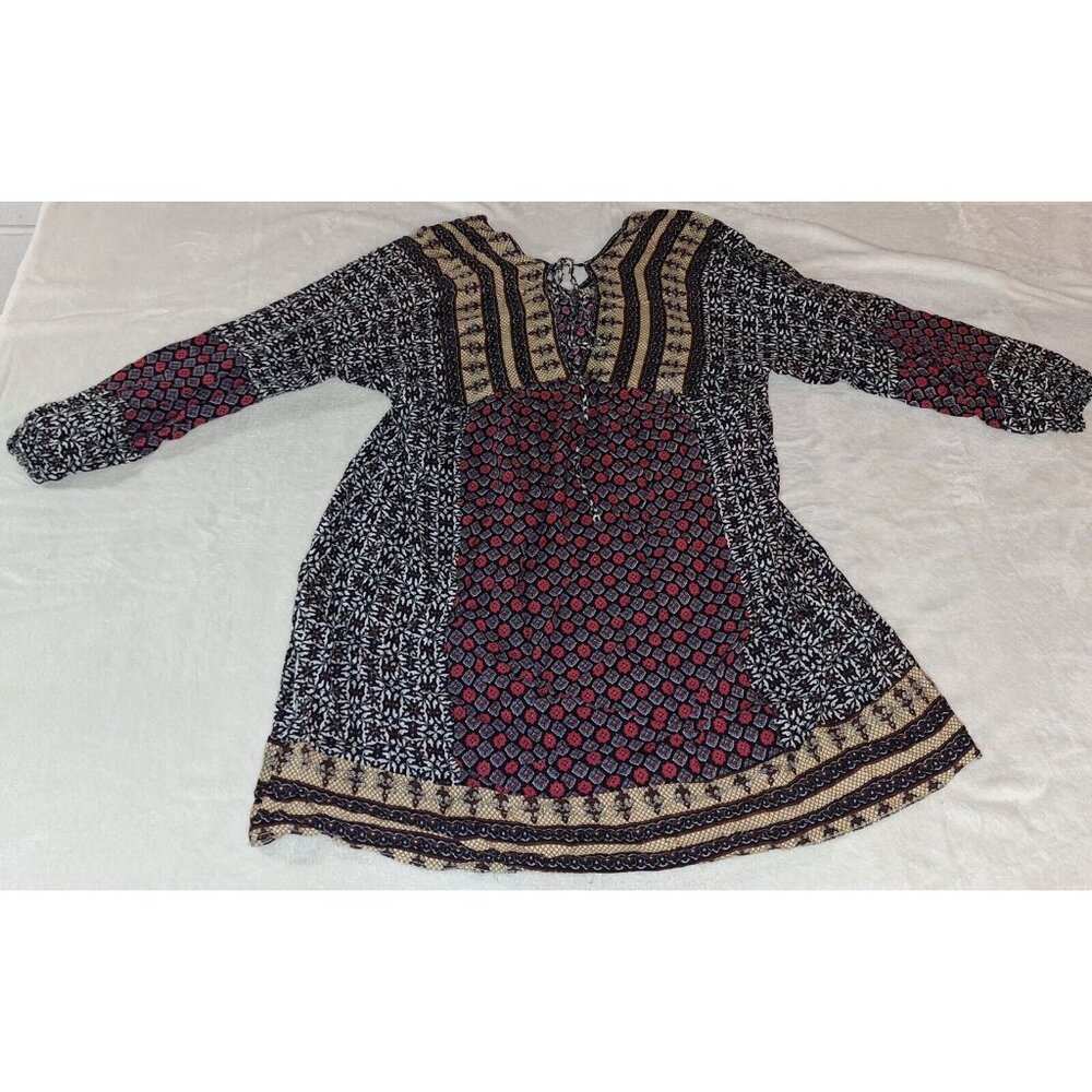 UMGEE  Women Medium Shift Colorful Patchwork Mix Boho Print Tunic/Mini Dress
